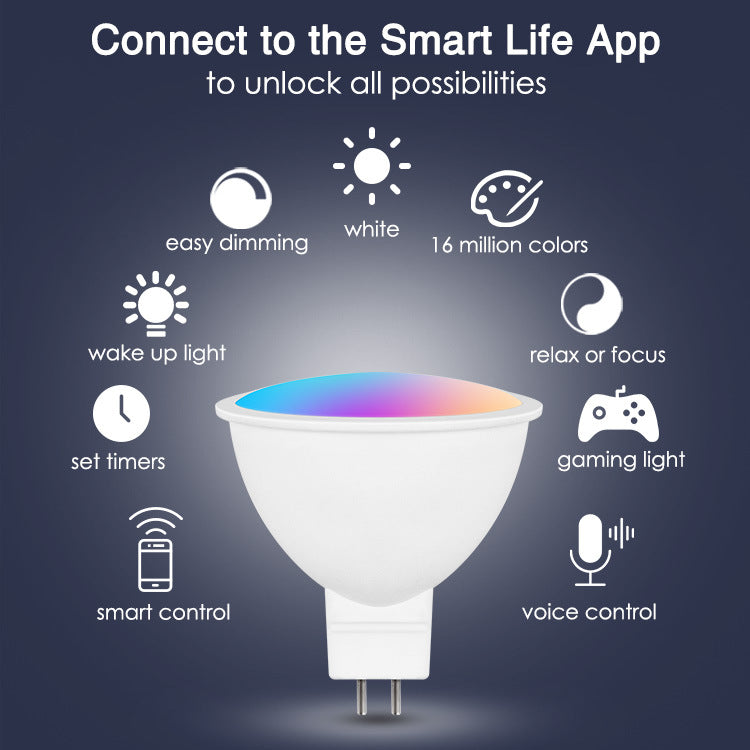 Smart MR16 LED Bulb 5W, GU5.3 Bi-Pin Base, WiFi